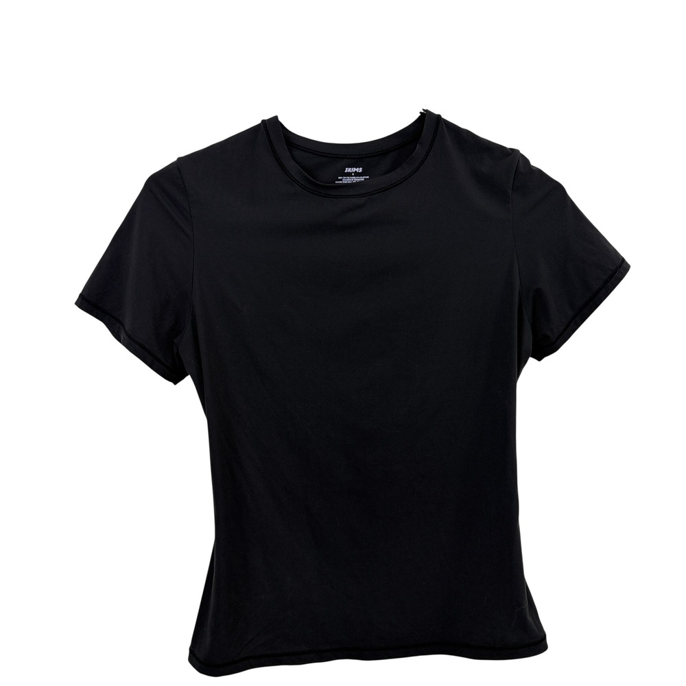 SKIMS T-Shirt Womens Size Medium Black Fits Everybody Crew Neck Short Sleeve Tee